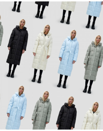 Длинный зимний пуховик для женщин