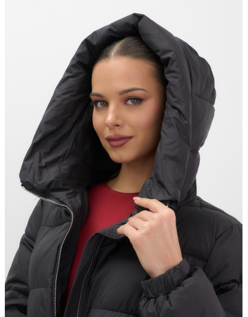 Женская зимняя куртка с капюшоном на резинке, утеплённая, больших размеров.