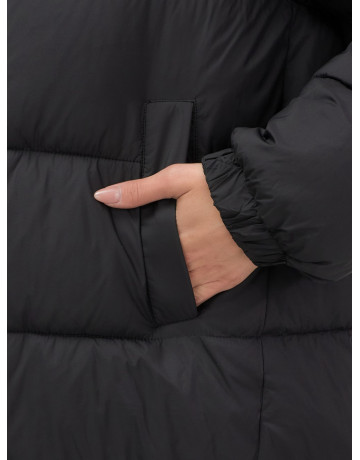 Женская зимняя куртка с капюшоном на резинке, утеплённая, больших размеров.