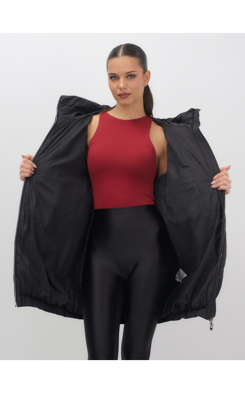 Женская зимняя куртка с капюшоном на резинке, утеплённая, больших размеров.