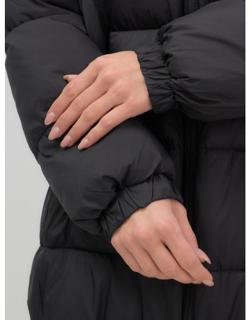 Женская зимняя куртка с капюшоном на резинке, утеплённая, больших размеров.