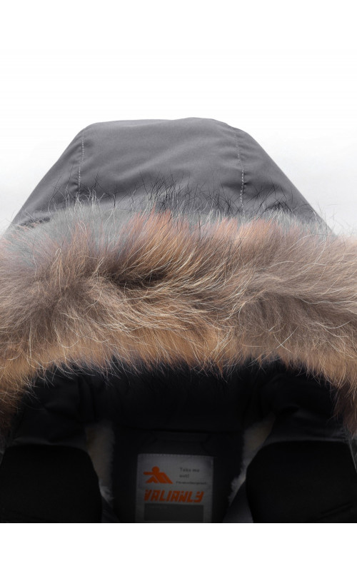 Детская зимняя парка для девочки, розовая, с капюшоном и мехом.