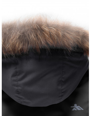 Детская зимняя парка для девочки, розовая, с капюшоном и мехом.