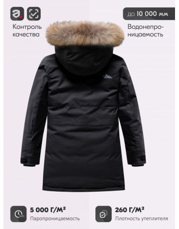 Детская зимняя парка для девочки, розовая, с капюшоном и мехом.