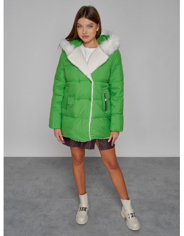 Пуховик зимний женский с мехом из овчины.