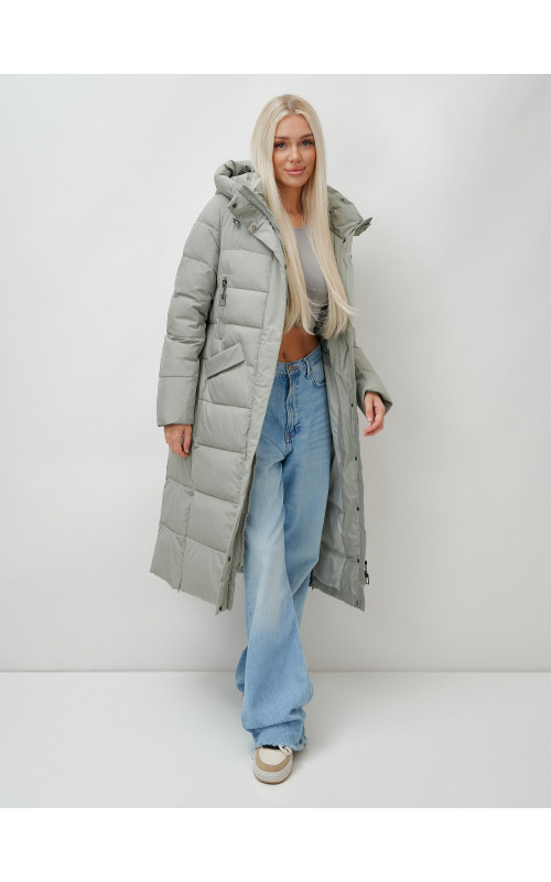Тёплый женский пуховик с капюшоном