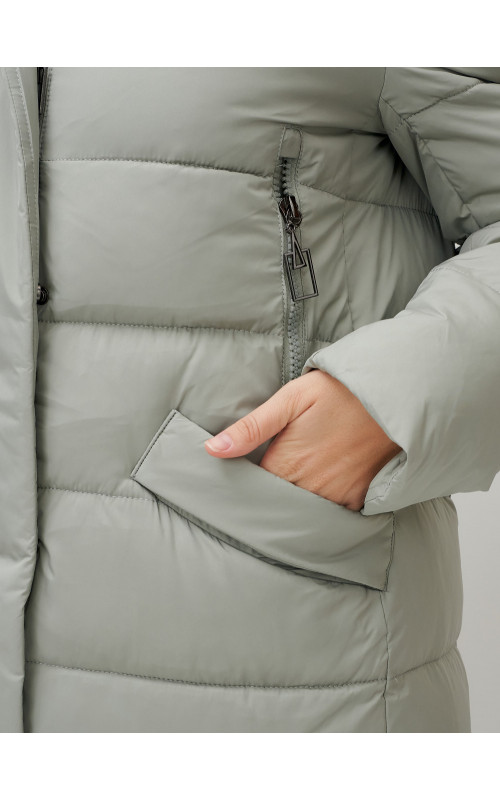 Тёплый женский пуховик с капюшоном