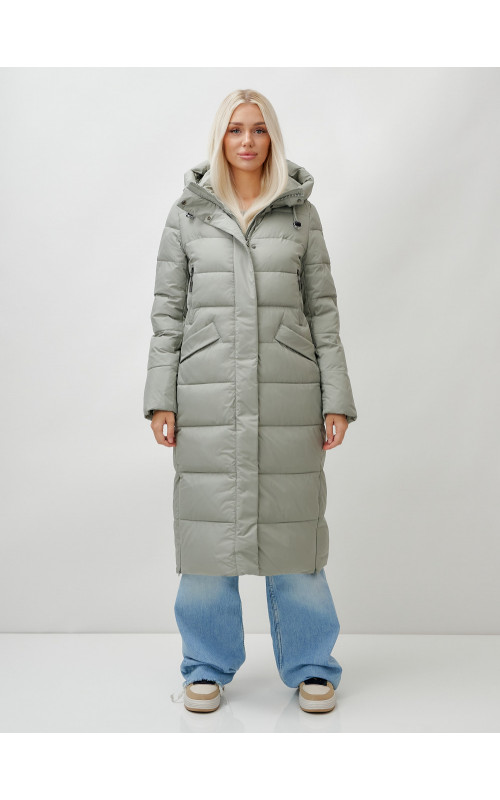 Тёплый женский пуховик с капюшоном