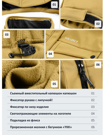 Женская спортивная ветровка с капюшоном softshell, горчичного оттенка.