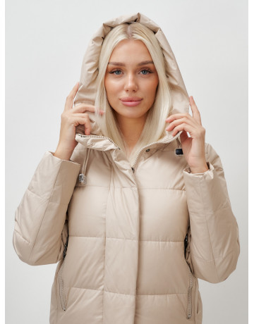 Длинный зимний пуховик с капюшоном для женщин