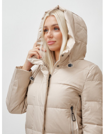 Длинный зимний пуховик с капюшоном для женщин