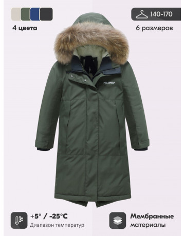 Тёплая парка для девочки с регулируемой посадкой.