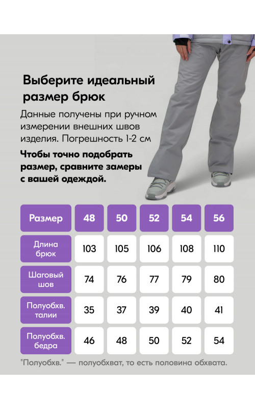 Женский горнолыжный костюм сиреневого цвета