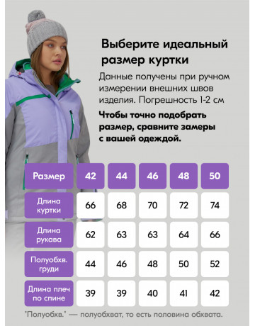 Женский горнолыжный костюм сиреневого цвета