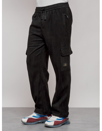 Мужские спортивные штаны прямого кроя из бархатного трикотажа.