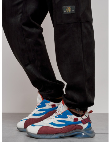 Мужские спортивные штаны прямого кроя из бархатного трикотажа.