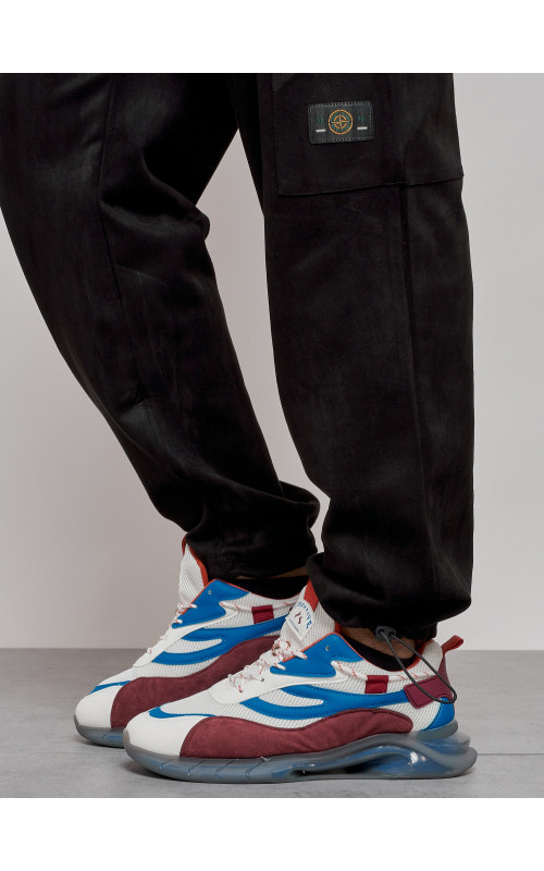 Мужские спортивные штаны прямого кроя из бархатного трикотажа.