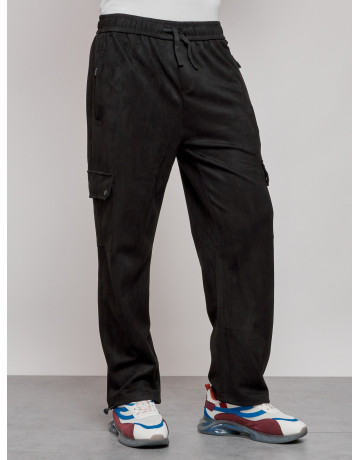 Мужские спортивные штаны прямого кроя из бархатного трикотажа.