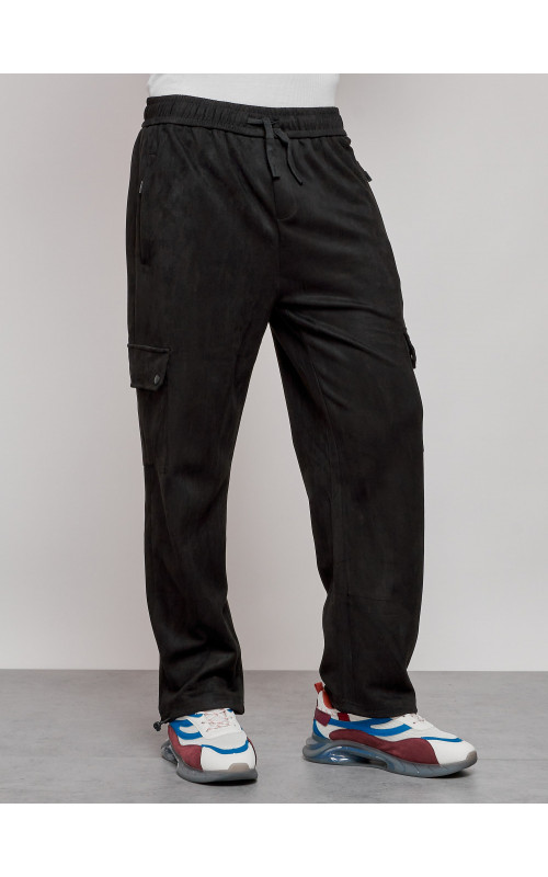 Мужские спортивные штаны прямого кроя из бархатного трикотажа.