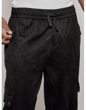 Мужские спортивные штаны прямого кроя из бархатного трикотажа.