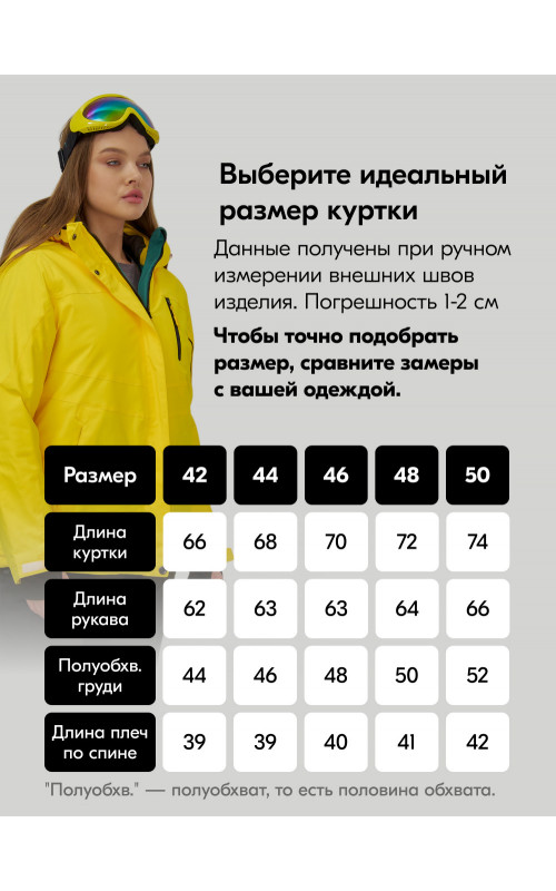 Женский горнолыжный костюм зимний жёлтый