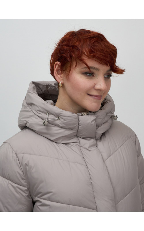 Длинный пуховик для женщин зимний утеплённый с капюшоном