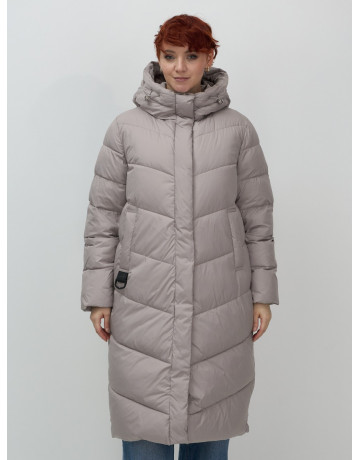 Длинный пуховик для женщин зимний утеплённый с капюшоном