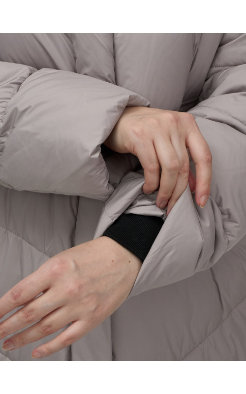 Длинный пуховик для женщин зимний утеплённый с капюшоном