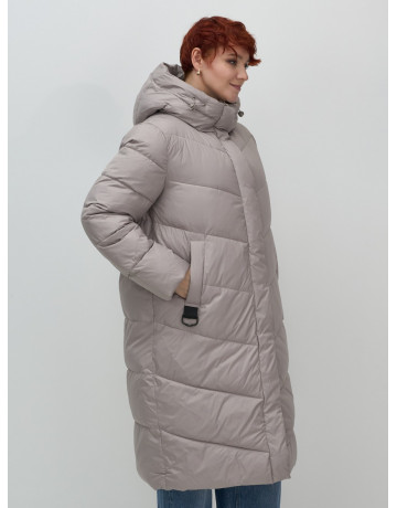Длинный пуховик для женщин зимний утеплённый с капюшоном
