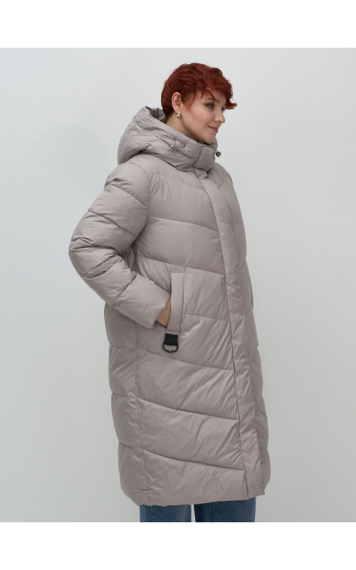 Длинный пуховик для женщин зимний утеплённый с капюшоном