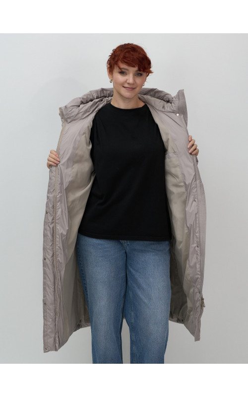 Длинный пуховик для женщин зимний утеплённый с капюшоном