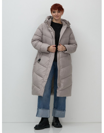 Длинный пуховик для женщин зимний утеплённый с капюшоном