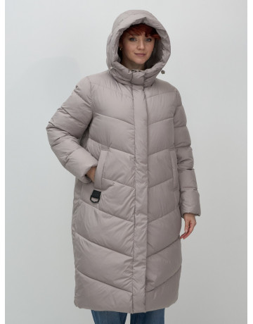 Длинный пуховик для женщин зимний утеплённый с капюшоном