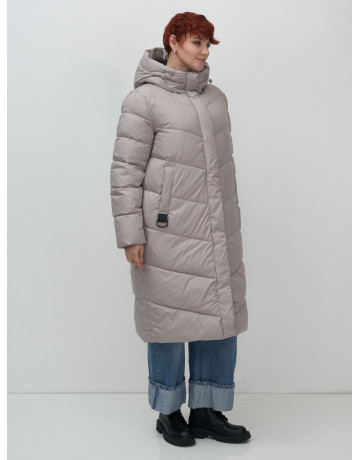 Длинный пуховик для женщин зимний утеплённый с капюшоном