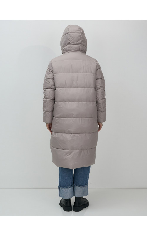 Длинный пуховик для женщин зимний утеплённый с капюшоном