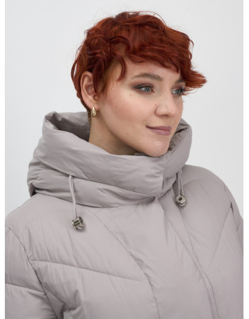 Длинный женский пуховик с капюшоном для зимы