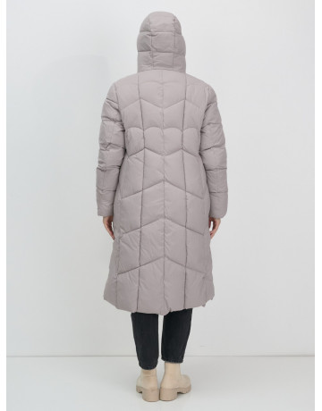 Длинный женский пуховик с капюшоном для зимы