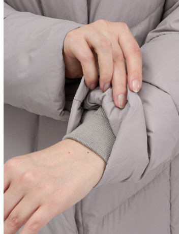 Длинный женский пуховик с капюшоном для зимы