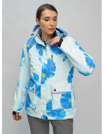 Женский горнолыжный комплект: куртка с цветочным принтом и брюки со съёмными бретелями