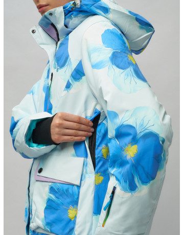 Женский горнолыжный комплект: куртка с цветочным принтом и брюки со съёмными бретелями