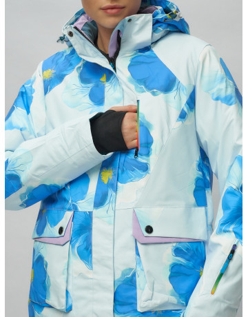 Женский горнолыжный комплект: куртка с цветочным принтом и брюки со съёмными бретелями