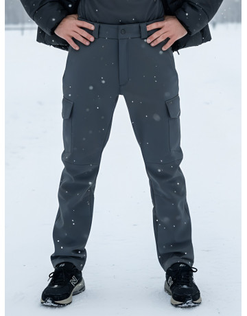 Мужские зимние брюки темно-серые для активного отдыха