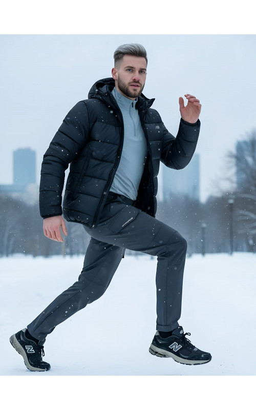 Мужские зимние брюки темно-серые для активного отдыха