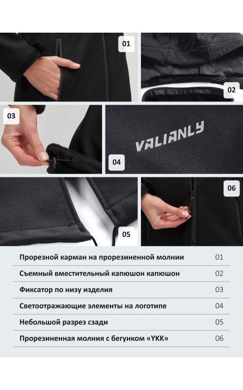 Женская спортивная парка с капюшоном, чёрная.