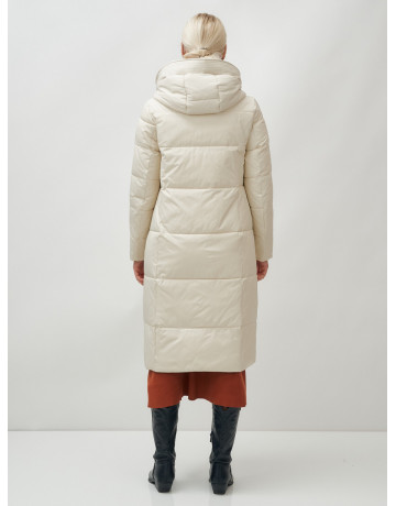 Длинный женский пуховик с капюшоном