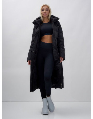 Длинный зимний пуховик с капюшоном для женщин