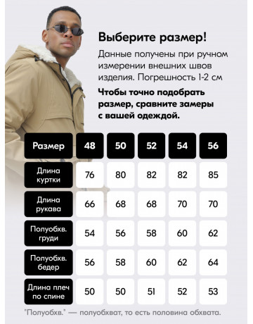Мужская зимняя удлиненная парка с мехом, горчичный.