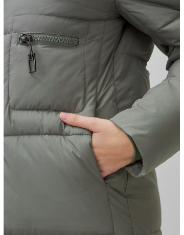 Длинный зимний пуховик с капюшоном для женщин