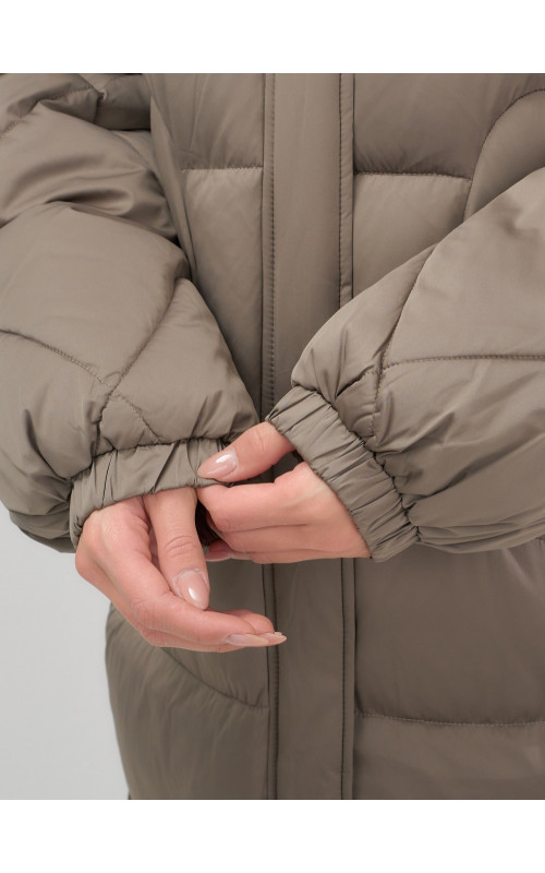 Длинный зимний пуховик премиум-класса