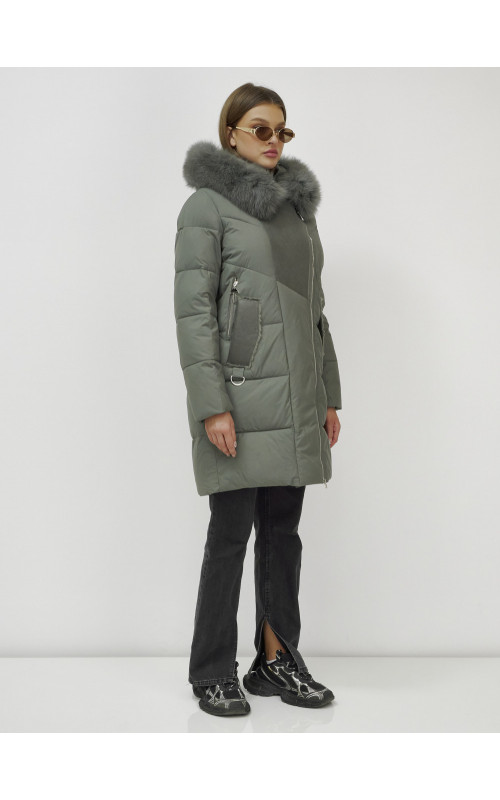 Зимняя куртка премиум-класса с мехом енота и кролика для женщин